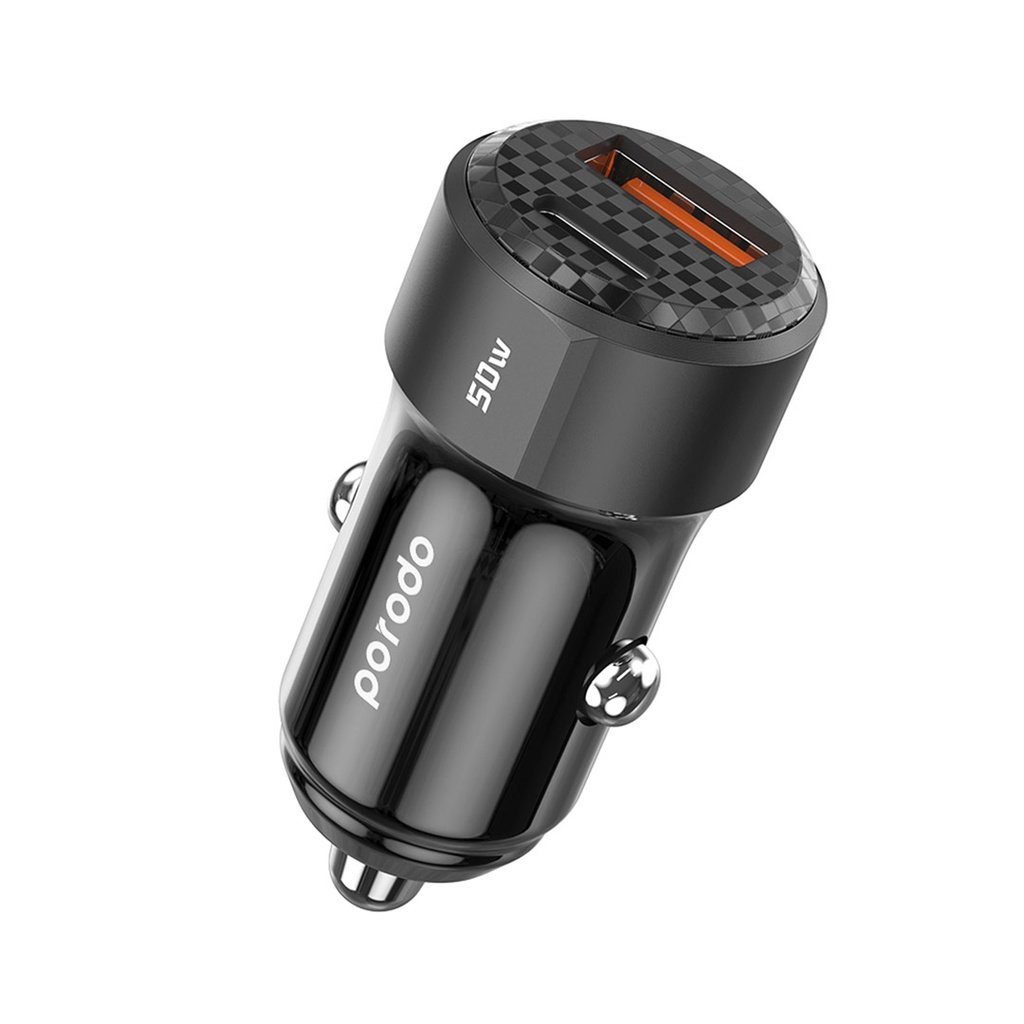 Porodo 50W Dual Port Car Charger PD 20W QC 30W - Black 5 Porodo 50W Dual Port Car Charger PD 20W QC 30W - Black - Image 5