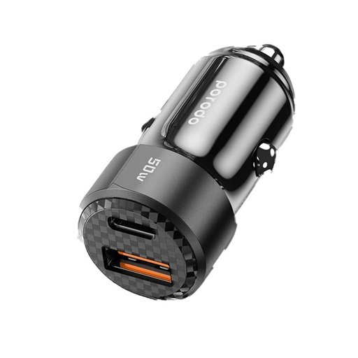 Porodo 50W Dual Port Car Charger PD 20W QC 30W with C to Lightning Cable 1 Porodo 50W Dual Port Car Charger PD 20W QC 30W with C to Lightning Cable