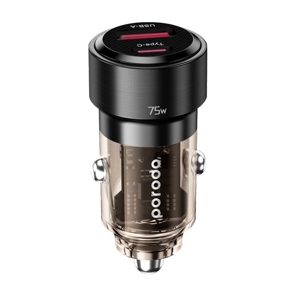 Porodo 75W Transparent Dual Port Car Charger PD 45W QC 30W 4 Porodo 75W Transparent Dual Port Car Charger PD 45W QC 30W - Image 4