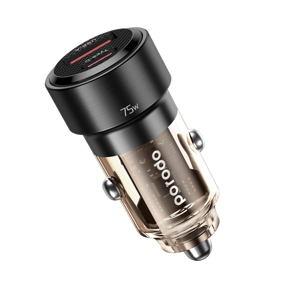 Porodo 75W Transparent Dual Port Car Charger PD 45W QC 30W 2 Porodo 75W Transparent Dual Port Car Charger PD 45W QC 30W - Image 2