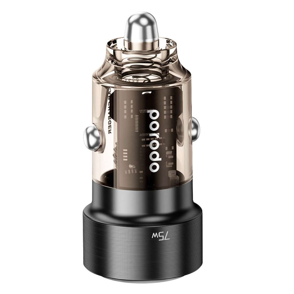 Porodo 75W Transparent Dual Port Car Charger PD 45W QC 30W 5 Porodo 75W Transparent Dual Port Car Charger PD 45W QC 30W - Image 5