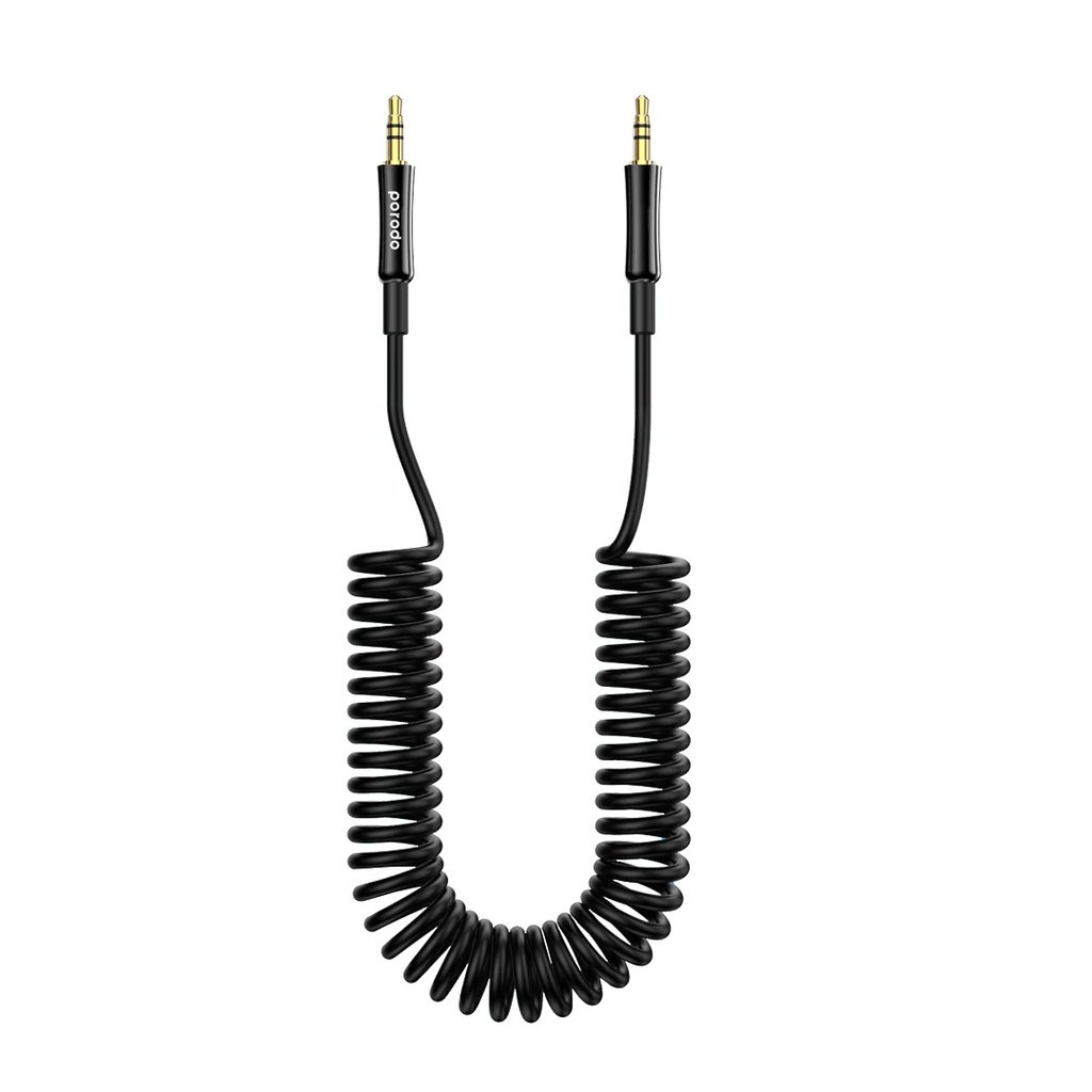 Porodo AUX 3.5 to 3.5 Coil Cable 1.2M - Black - Image 2