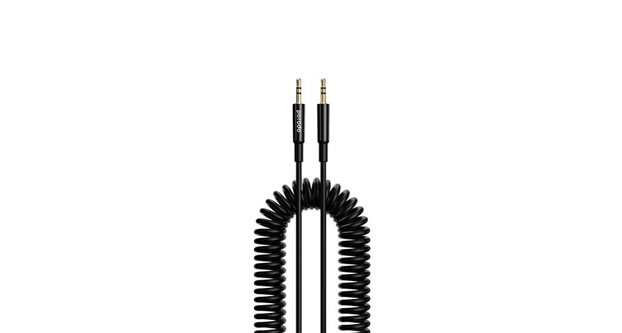 Porodo AUX 3.5 to 3.5 Coil Cable 1.2M - Black