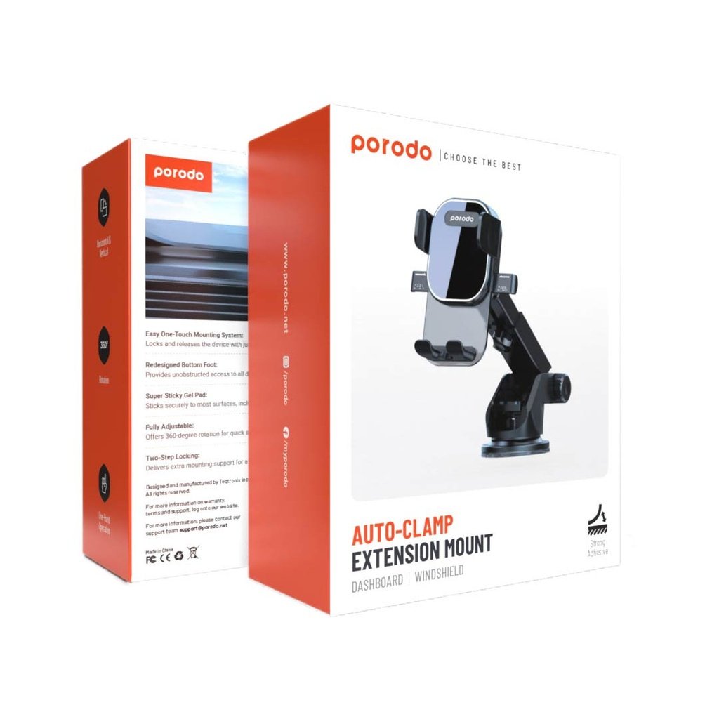 Porodo Air Vent Adjustable Car Mount - Black 2 Porodo Air Vent Adjustable Car Mount - Black - Image 2