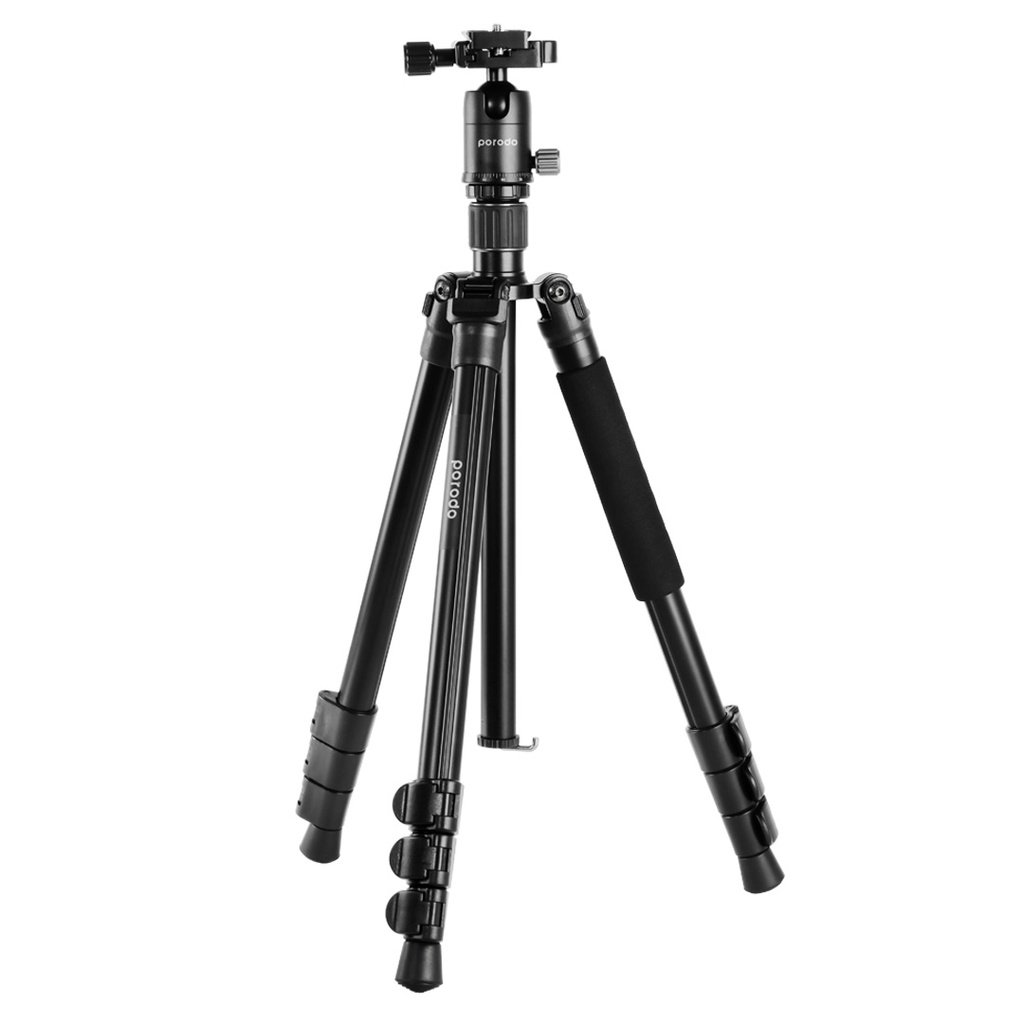 Porodo Aluminium Tripod with Ballhead - Black 1 Porodo Aluminium Tripod with Ballhead - Black