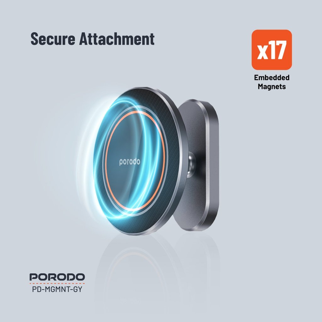 Porodo Aluminum Alloy MagSafe Mount Metal Base & Smooth Rotation - Grey 6 Porodo Aluminum Alloy MagSafe Mount Metal Base & Smooth Rotation - Grey - Image 6