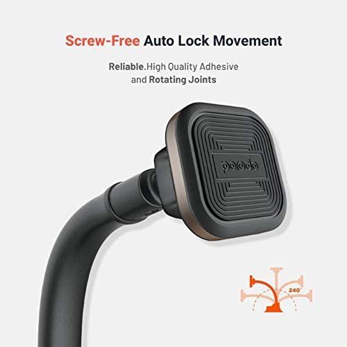 Porodo Aluminum Magnetic Car Mount (Flexible Neck/Suction Base) 2 Porodo Aluminum Magnetic Car Mount (Flexible Neck/Suction Base) - Image 2