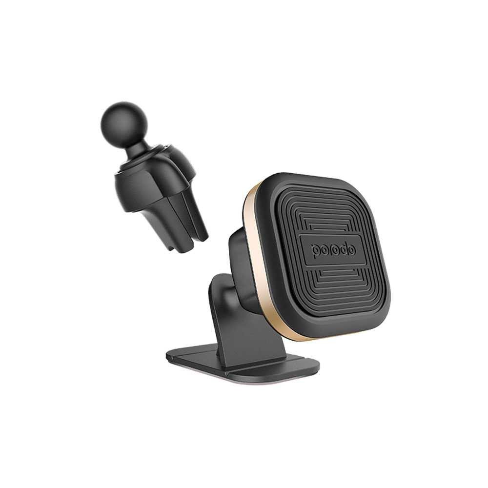 Porodo Aluminum Magnetic Car Mount (Air Vent + Stick-On Holder) 1 Porodo Aluminum Magnetic Car Mount (Air Vent + Stick-On Holder)