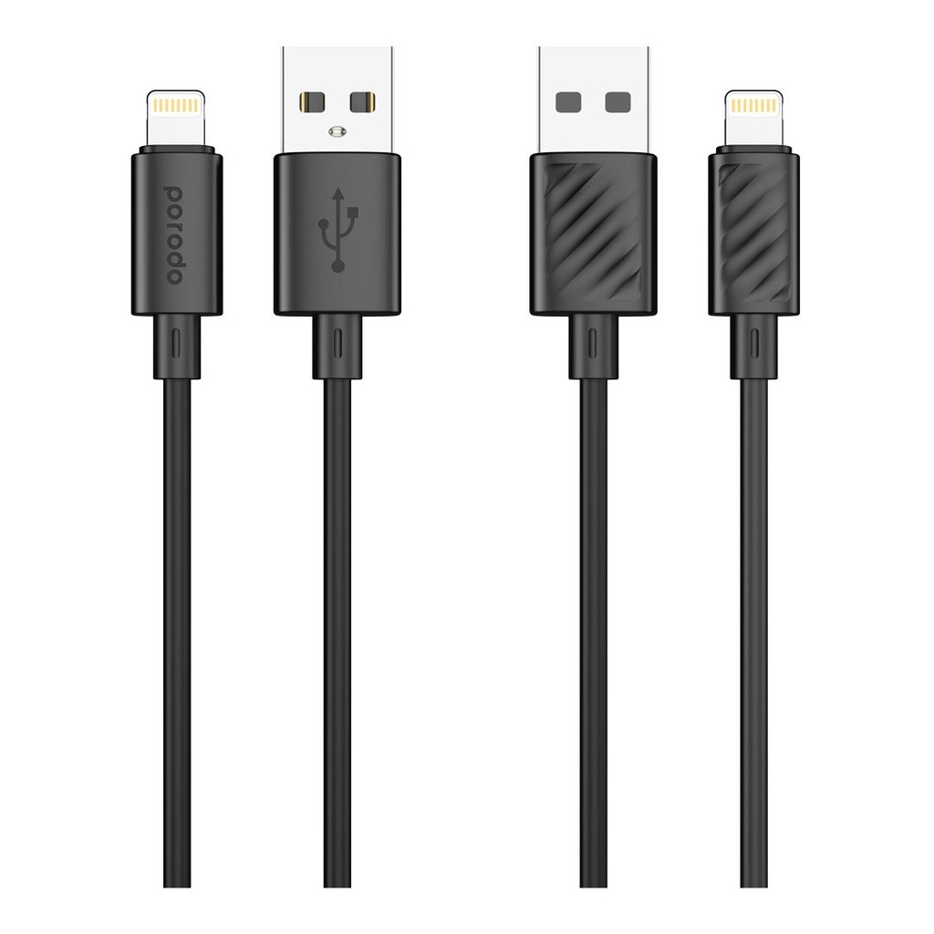 Porodo Blue 3A USB A to Lightning PVC Cable 1.2M 2 Porodo Blue 3A USB A to Lightning PVC Cable 1.2M - Image 2
