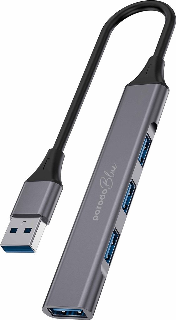 Porodo Blue 4 in1 USB-A Hub to 1 x USB-A 3.0 5Gbps and 3 x USB- A 2.0 480Mbps 2 Porodo Blue 4 in1 USB-A Hub to 1 x USB-A 3.0 5Gbps and 3 x USB- A 2.0 480Mbps - Image 2