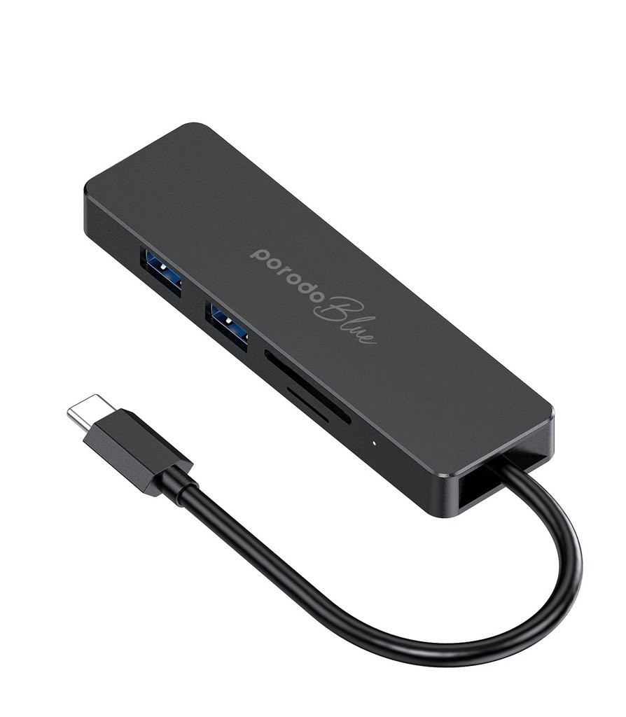 Porodo Blue 5 in 1 USB-C Hub HDMI USB SD MicroSD 2 Porodo Blue 5 in 1 USB-C Hub HDMI USB SD MicroSD - Image 2