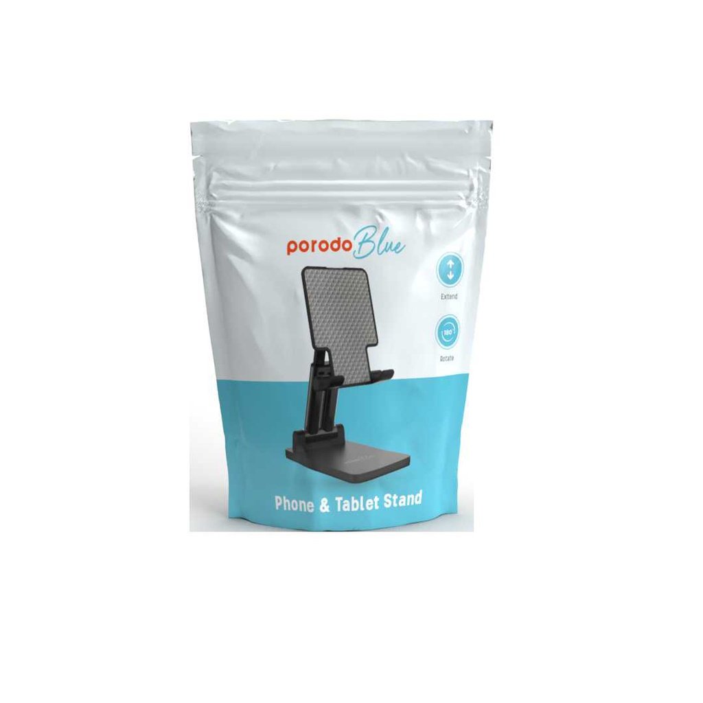 Porodo Blue Adjustable Phone & Tablet Stand 13CM - Black 2 Porodo Blue Adjustable Phone & Tablet Stand 13CM - Black - Image 2