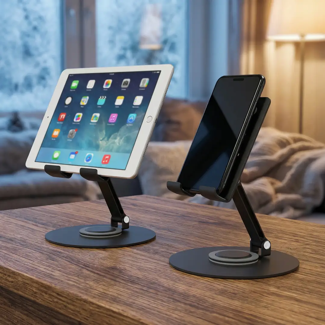 Porodo Blue Clipo Rotatable Tablet Holder with Non-Slip Base - Black 4 Porodo Blue Clipo Rotatable Tablet Holder with Non-Slip Base - Black - Image 4