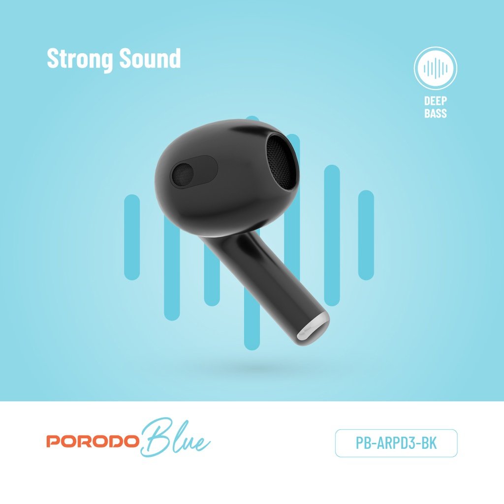 Porodo Blue Deep Bass Wireless Earbuds 3 5 Porodo Blue Deep Bass Wireless Earbuds 3 - Image 5