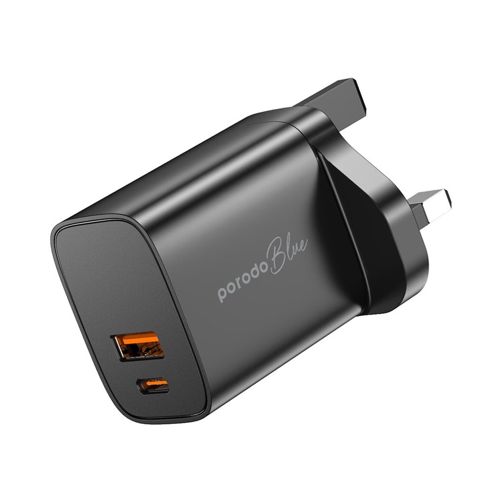 Porodo Blue Dual Port Wall Charger USB-A Quick Charge 3.0 3 Porodo Blue Dual Port Wall Charger USB-A Quick Charge 3.0 - Image 3