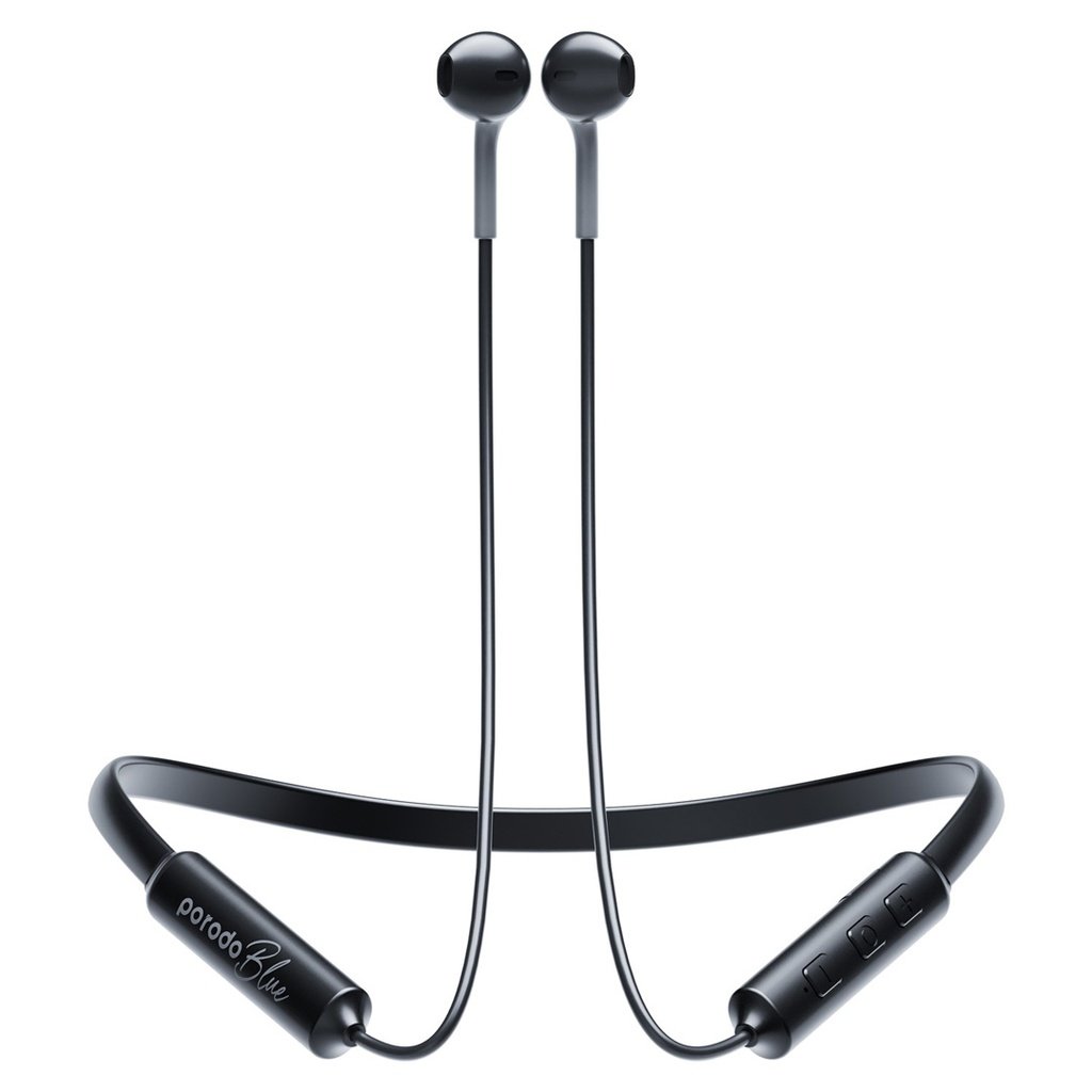 Porodo Blue ENC Neckband Apple Buds Earphones - Black 2 Porodo Blue ENC Neckband Apple Buds Earphones - Black - Image 2