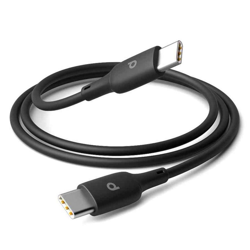 Porodo Blue PVC Type-C to Type-C Cable 1M 60W – Black 2 Porodo Blue PVC Type-C to Type-C Cable 1M 60W – Black - Image 2