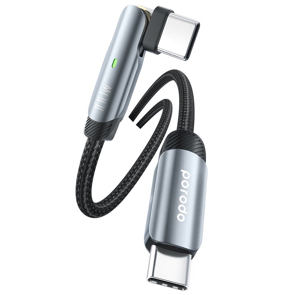Porodo Braided 100W PD C to C Cable With Rotatable Head 1M 5 Porodo Braided 100W PD C to C Cable With Rotatable Head 1M - Image 5