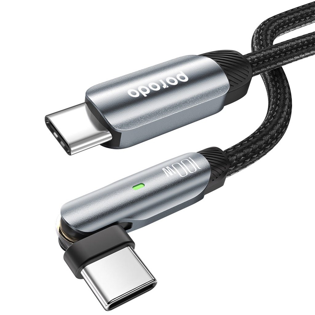 Porodo Braided 100W PD C to C Cable With Rotatable Head 1M 4 Porodo Braided 100W PD C to C Cable With Rotatable Head 1M - Image 4