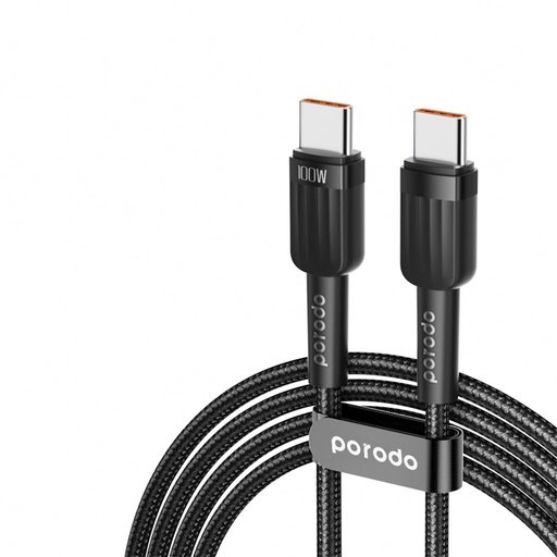Porodo Braided 100W PD C to C Fast Charging Cable 1M 2 Porodo Braided 100W PD C to C Fast Charging Cable 1M - Image 2