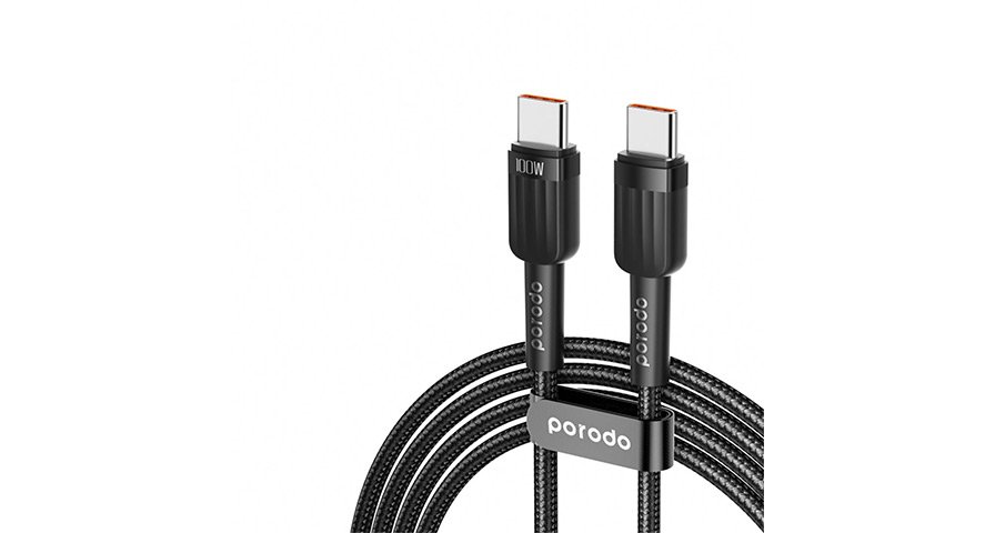 Porodo Braided 100W PD C to C Fast Charging Cable 1M 1 Porodo Braided 100W PD C to C Fast Charging Cable 1M