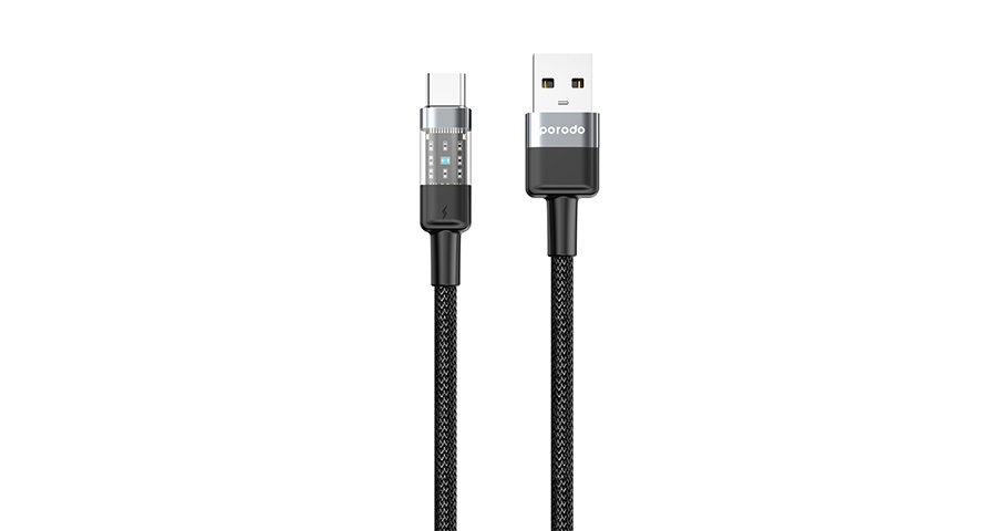 Porodo Braided 3A PD A to C Fast Charging cable with Transparent Head 1.2M 1 Porodo Braided 3A PD A to C Fast Charging cable with Transparent Head 1.2M