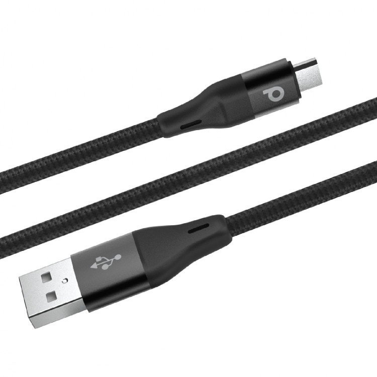 Porodo Braided Micro USB Cable 2.2M 2.4A (Aluminum) 3 Porodo Braided Micro USB Cable 2.2M 2.4A (Aluminum) - Image 3