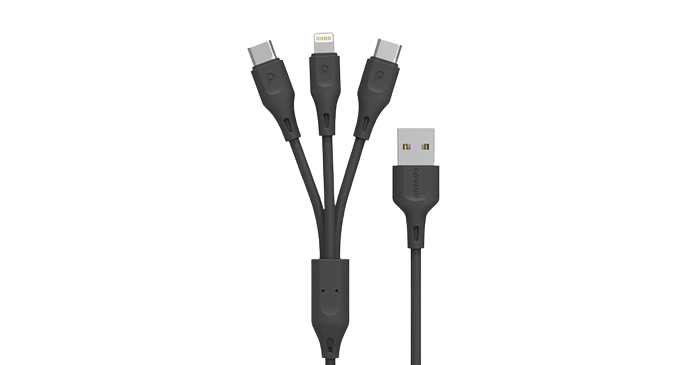 Porodo Charging Cable PVC 3 in 1 Cable 1 Porodo Charging Cable PVC 3 in 1 Cable