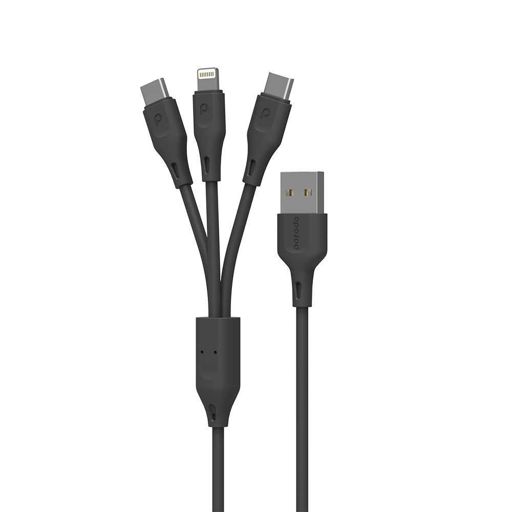 Porodo Charging Cable PVC 3 in 1 Cable 3 Porodo Charging Cable PVC 3 in 1 Cable - Image 3