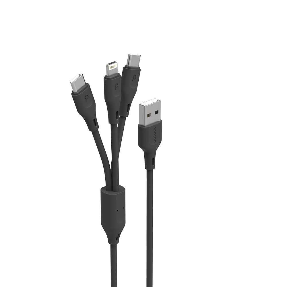Porodo Charging Cable PVC 3 in 1 Cable 4 Porodo Charging Cable PVC 3 in 1 Cable - Image 4