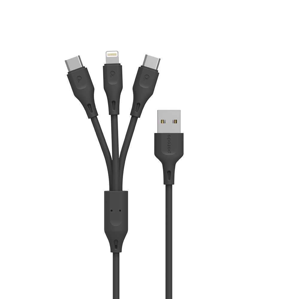 Porodo Charging Cable PVC 3 in 1 Cable 2 Porodo Charging Cable PVC 3 in 1 Cable - Image 2