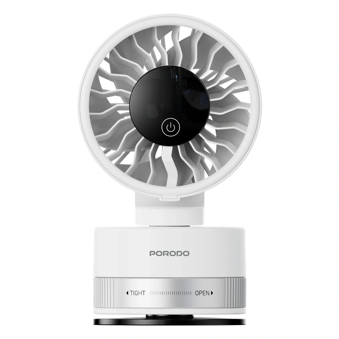Porodo Chillo Luxe Portable Suction Cup Fan with 4000mAh Rechargeable Battery - White 2 Porodo Chillo Luxe Portable Suction Cup Fan with 4000mAh Rechargeable Battery - White - Image 2