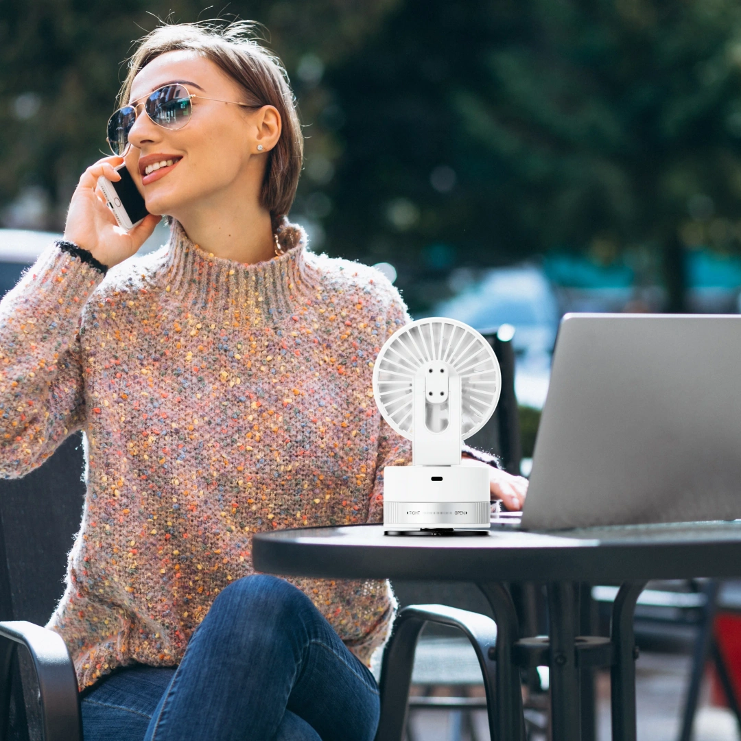 Porodo Chillo Luxe Portable Suction Cup Fan with 4000mAh Rechargeable Battery - White 6 Porodo Chillo Luxe Portable Suction Cup Fan with 4000mAh Rechargeable Battery - White - Image 6