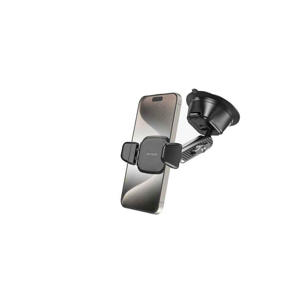 Porodo Cradle Suction Cup Non-Gel Pad phone Mount - Black 2 Porodo Cradle Suction Cup Non-Gel Pad phone Mount - Black - Image 2