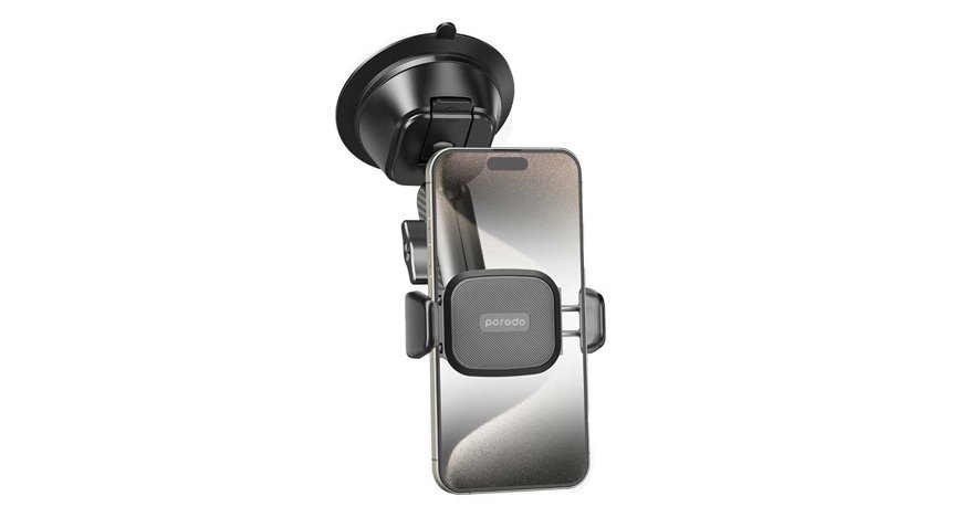 Porodo Cradle Suction Cup Non-Gel Pad phone Mount - Black 1 Porodo Cradle Suction Cup Non-Gel Pad phone Mount - Black