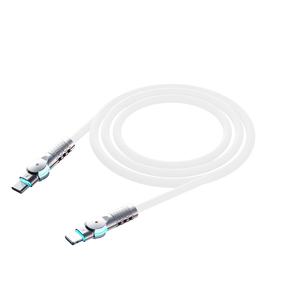 Porodo Double Head Rotate Cable PD, Type- C to Apple 30W: 1M 2 Porodo Double Head Rotate Cable PD, Type- C to Apple 30W: 1M - Image 2