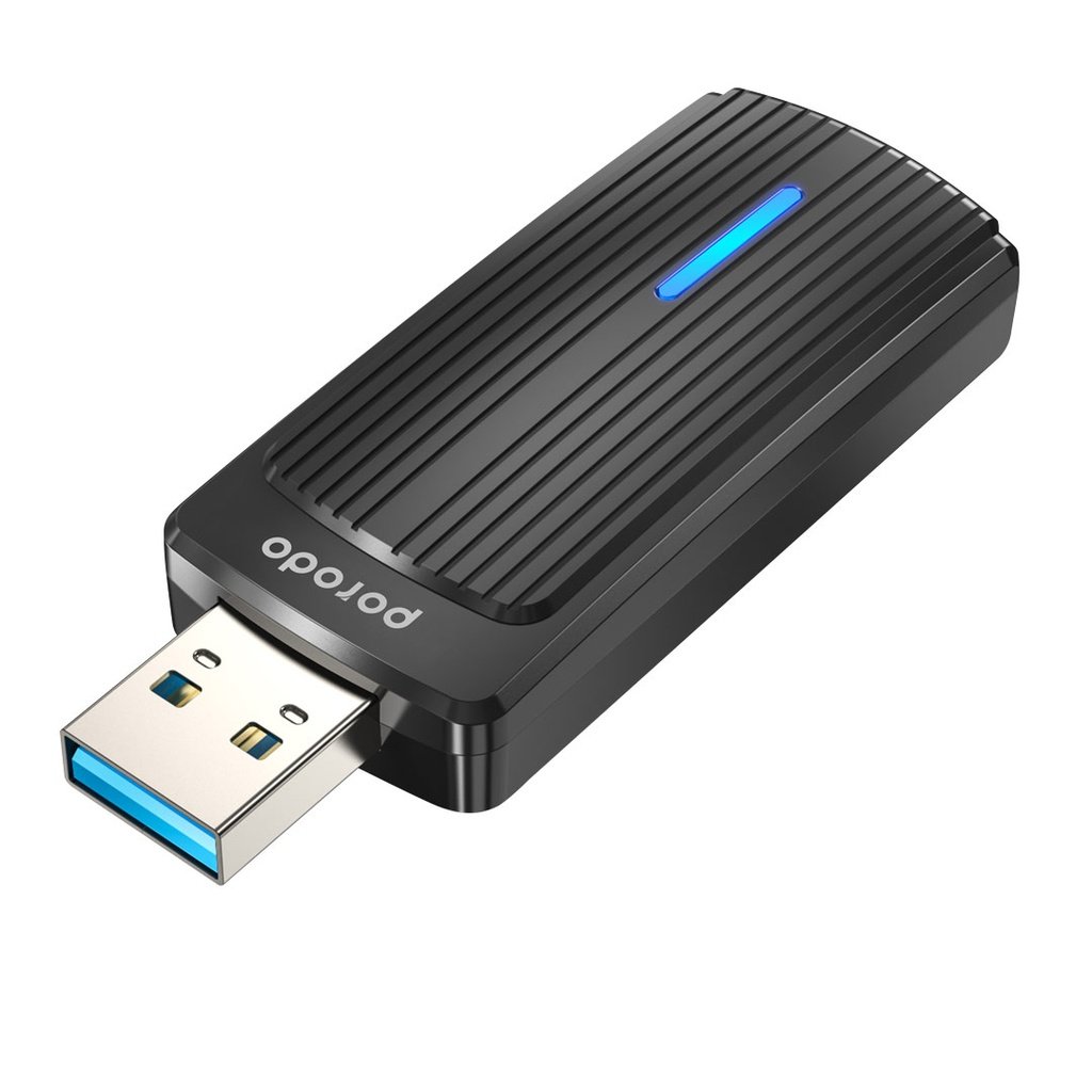Porodo Dual Band WiFi6 USB Adapter with Additional USB A to Type- C Adaptor 4 Porodo Dual Band WiFi6 USB Adapter with Additional USB A to Type- C Adaptor - Image 4