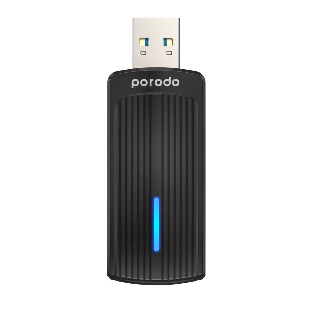 Porodo Dual Band WiFi6 USB Adapter with Additional USB A to Type- C Adaptor 3 Porodo Dual Band WiFi6 USB Adapter with Additional USB A to Type- C Adaptor - Image 3