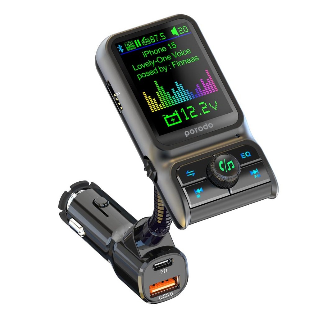 Porodo Dual Port Car Charger FM Transmitter PD 36W QC 18W 3 Porodo Dual Port Car Charger FM Transmitter PD 36W QC 18W - Image 3