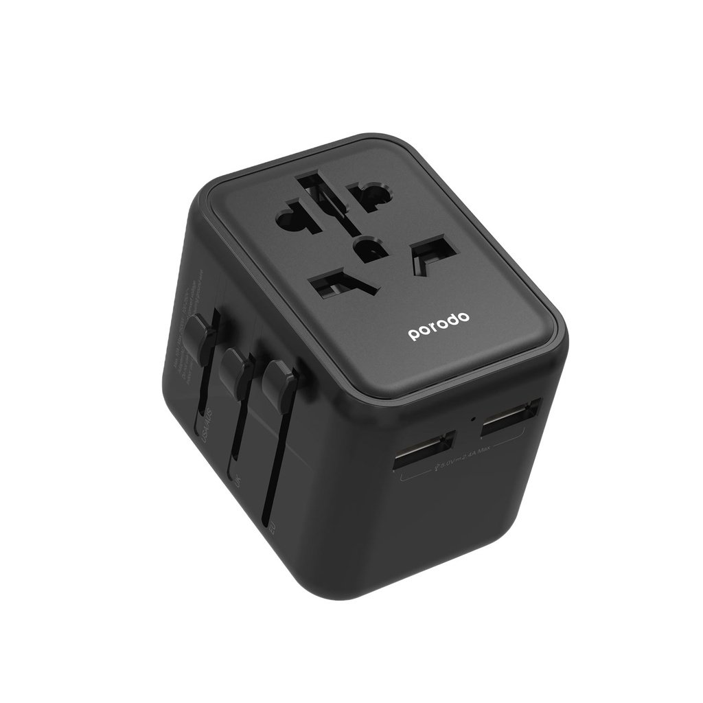 Porodo Dual USB-A Universal Travel Adapter 2.4A 4 Porodo Dual USB-A Universal Travel Adapter 2.4A - Image 4