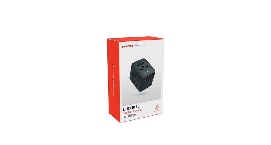 Porodo Dual USB-A Universal Travel Adapter 2.4A 1 Porodo Dual USB-A Universal Travel Adapter 2.4A