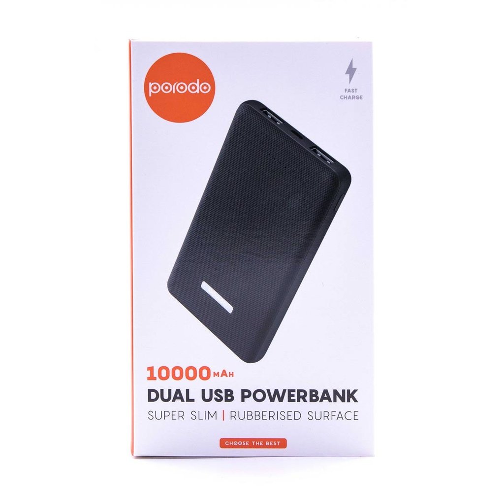 Porodo Dual USB Power Bank 10000mAh with Rubberised Surface 3 Porodo Dual USB Power Bank 10000mAh with Rubberised Surface - Image 3