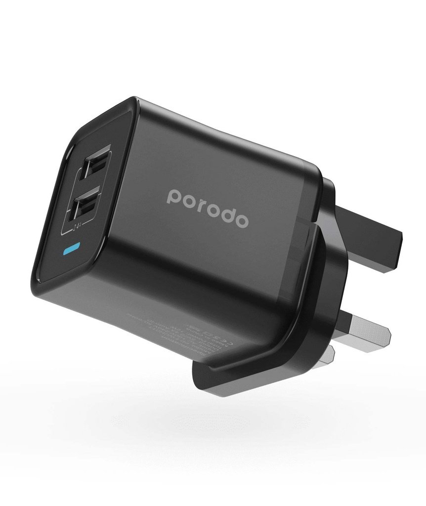 Porodo Dual USB Wall Charger 2.4A UK 2 Porodo Dual USB Wall Charger 2.4A UK - Image 2
