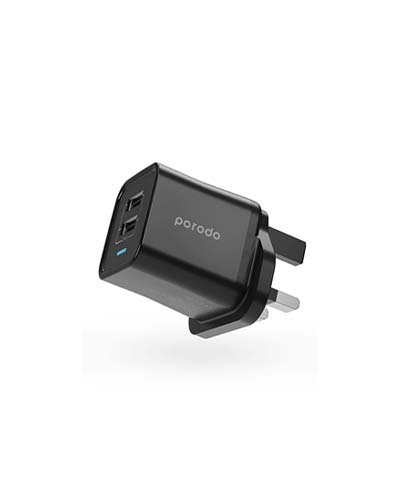 Porodo Dual USB Wall Charger 2.4A UK 1 Porodo Dual USB Wall Charger 2.4A UK