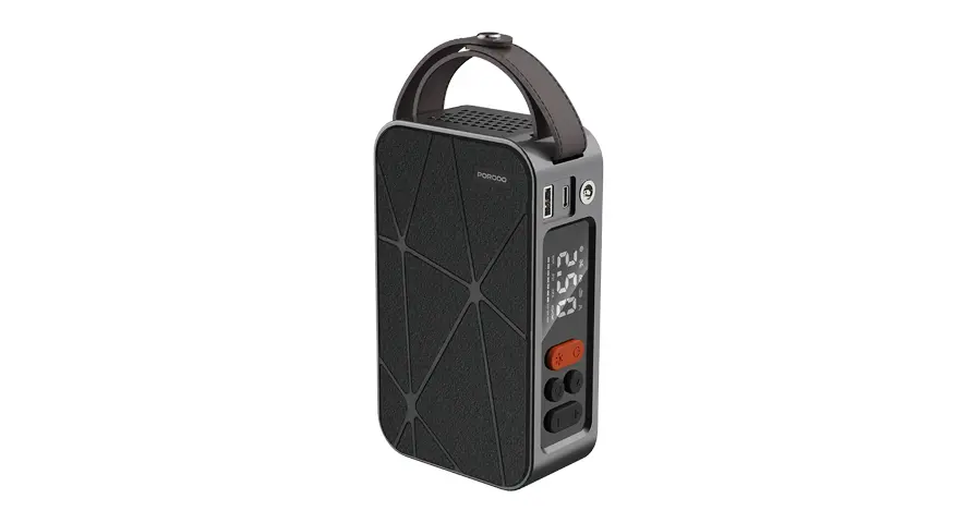 Porodo Flator 4000mAh Car Tire Inflator with Pressure Display - Black 1 Porodo Flator 4000mAh Car Tire Inflator with Pressure Display - Black