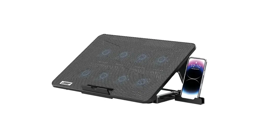 Porodo Gaming 8-Fan Ergonomic Laptop Cooling Stand with Built-In Phone Slot 1 Porodo Gaming 8-Fan Ergonomic Laptop Cooling Stand with Built-In Phone Slot