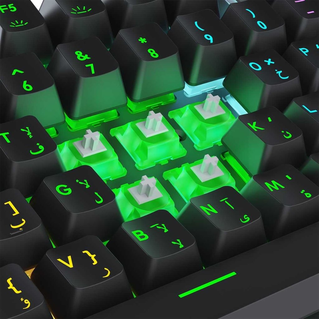 Porodo Gaming Mechanical Gaming Keyboard Ultra With Rainbow Lighting And Aluminum Panel 6 Porodo Gaming Mechanical Gaming Keyboard Ultra With Rainbow Lighting And Aluminum Panel - Image 6