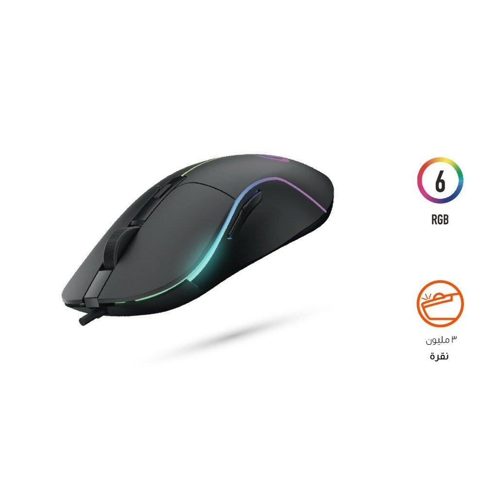 Porodo Gaming Mouse 7D Wired, 6 Breathing RGB, Rubberized Surface 3 Porodo Gaming Mouse 7D Wired, 6 Breathing RGB, Rubberized Surface - Image 3