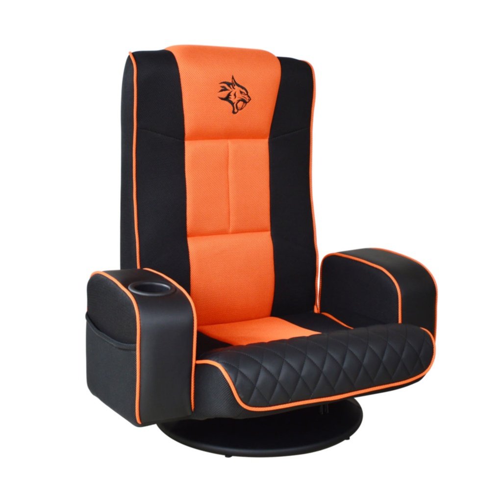 Porodo Gaming Predator Pro Gaming Seat with Armrest & Cupholder 360 Swivel - Black/Orange 3 Porodo Gaming Predator Pro Gaming Seat with Armrest & Cupholder 360 Swivel - Black/Orange - Image 3