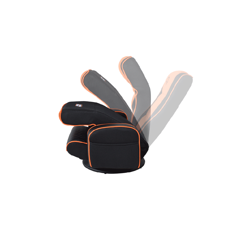 Porodo Gaming Predator Pro Gaming Seat with Armrest & Cupholder 360 Swivel - Black/Orange 7 Porodo Gaming Predator Pro Gaming Seat with Armrest & Cupholder 360 Swivel - Black/Orange - Image 7